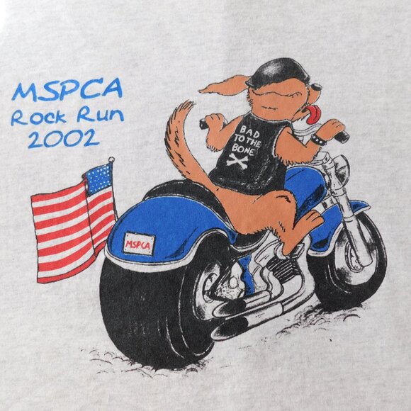 T Shirt Vintage 2002 MSPCA Rock Run Motorcyle Prevention Animal Cruelty Size XL - Picture 1 of 7